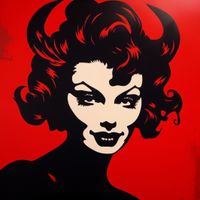 Plakat 100x100cm Czerwona Diablica