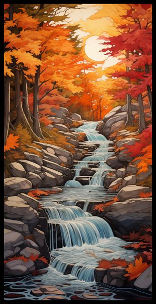 Plakat 50x100cm Jesienne Wodospady zdjęcie 2