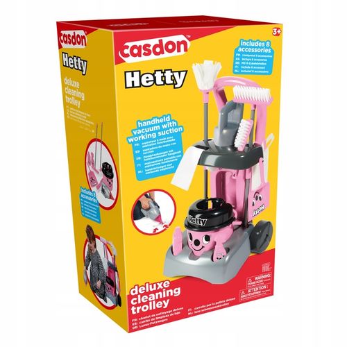 WÓZEK DO SPRZĄTANIA HETTY DLA DZIECI ZESTAW XXL ODKURZACZ MOP WIADRO CASDON na Arena.pl