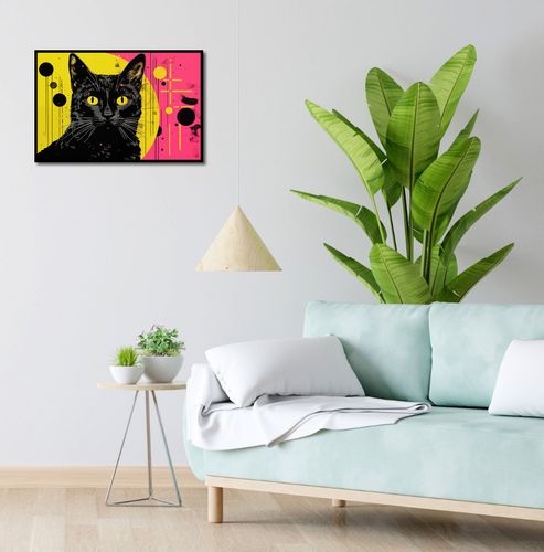 Plakat 60x40cm Neonowy Kocur na Arena.pl