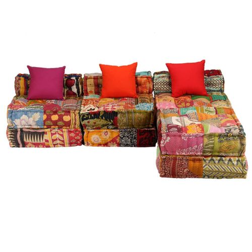 Patchworkowa sofa modułowa 3-osobowa VidaXL na Arena.pl