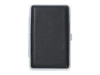 Czarna Metalowa Papierośnica Skórzana typu SLIM na Cienkie Papierosy