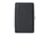 Czarna Metalowa Papierośnica Skórzana typu SLIM na Cienkie Papierosy