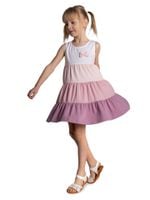 Sukienka dziewczęca letnia bez rękawów z falbanami 116 YOCLUB