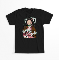 Koszulka Czarna Demon Slayer / Kimetsu no Yaiba / Miecz zabójcy demonów - WYBIERZ KOLOR KOSZULKI I FASON Damska M