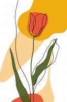 Plakat 56,6x86,4cm Przerysowany Tulipan