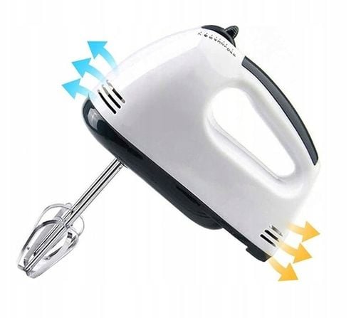 MIKSER RĘCZNY ROBOT KUCHENNY + 4 KOŃCÓWKI DUŻA MISA STOJAK 7 BIEGÓW na Arena.pl