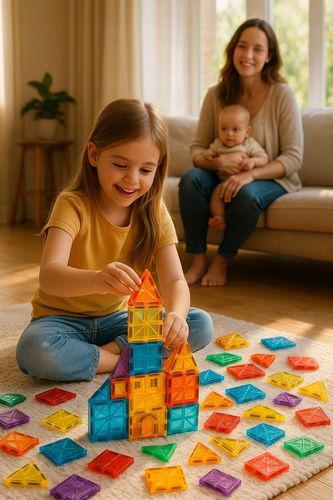 KLOCKI MAGNETYCZNE 40el KREATYWNE KONSTRUKCYJNE EDUKACYJNE 3D ZABAWA 148A na Arena.pl