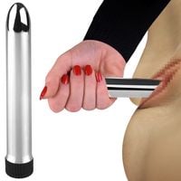 GŁADKI KLASYCZNY WIBRATOR - ANALNY I POCHWOWY SREBRNY