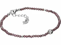 ELEGANCKA RODOWANA SREBRNA BRANSOLETKA FASETOWANE BRĄZOWE KRYSZTAŁKI