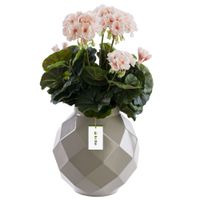 Wazon ceramiczny geometryczny 3D Szary Ø11 H 22 cm intensywny kolor