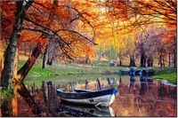 100 70CM OBRAZ PŁÓTNO UROKLIWY ZAKĄTEK PŁÓTNO RAMA