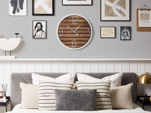 Zegar ścienny ø 50 cm ciemne drewno ARRIAGA na Arena.pl