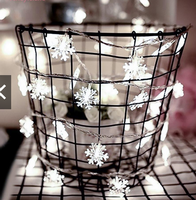 PŁATKI ŚNIEGU girlanda kurtyna świąteczna 3m 20 LED dekoracja święta