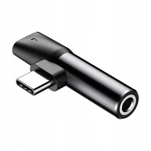 Adapter Audio Baseus USB-C do Mini Jack 3.5mm + USB-C (czarny) na Arena.pl