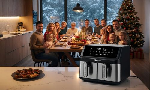 FRYTKOWNICA BEZTŁUSZCZOWA DWUKOMOROWA AIR FRYER 10L FRYTOWNICA na Arena.pl