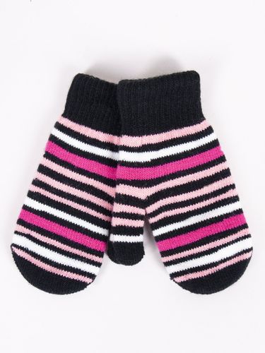 Rękawiczki dziewczęce jednopalczaste dwuwarstwowe w paski 16 YOCLUB na Arena.pl