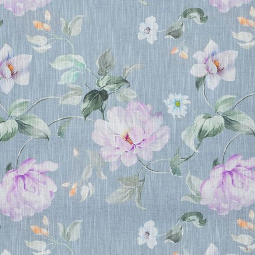 Zasłona gotowa na przelotkach FLORA 140x250 niebieska w kwiaty na Arena.pl