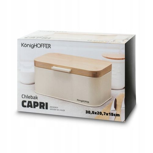 CHLEBAK Stalowy Pojemnik PIECZYWO CHLEB Konighoffer Capri 30,5x18x14 BEŻ na Arena.pl
