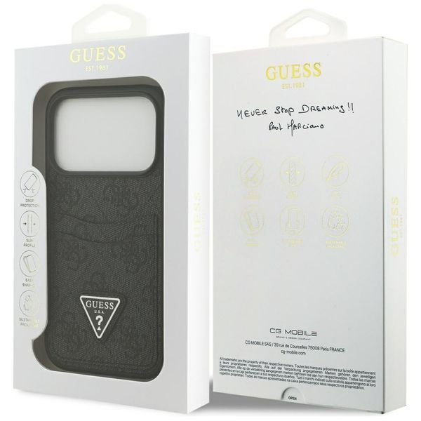 Etui Guess 4G Double Card Triangle do iPhone 17 Pro czarny zdjęcie 8