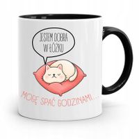 Kubek Czarny Śmieszny Zabawny Jestem Dobra W Łóżku Z Nadrukiem Ze Zdjęciem