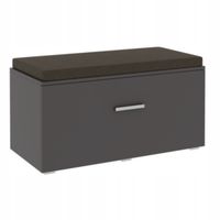 Siedzisko Szafka Na Buty Tapicerowana Zamykana Opal Antracyt Szara