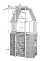 drabinka gimnastyczna z domkiem Indigo Pastel biała MALPISZON.PL