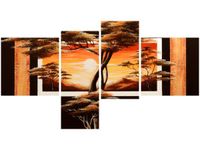 100 55CM OBRAZ 4 ELEM ZŁOTO AFRYKI PŁÓTNO DRUK