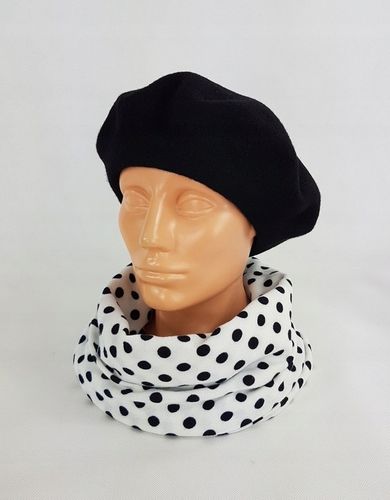 96 Klasyczny BERET FEZKO CZARNY rozm. 11,5 (duży) na Arena.pl