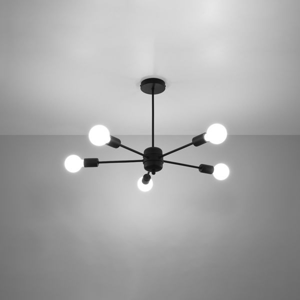 Żyrandol LANGO 5 czarny zdjęcie 3