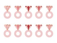 Znaczniki na kieliszki Pierścionki na Wieczór Panieński, 10 szt.