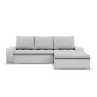 KANAPA NAROŻNIK AURORA SZARY BIAŁY Rogówka Rozkładana z Funkcją Spania