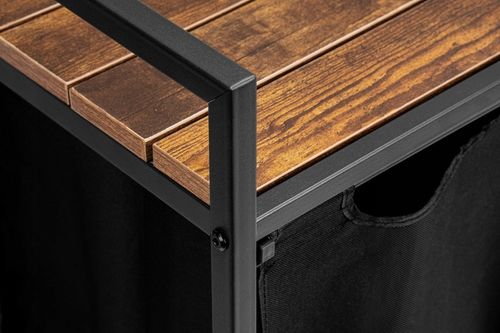 KOSZ na pranie bieliznę METALOWY LOFTOWY z półką PODWÓJNY pojemnik 80L na Arena.pl