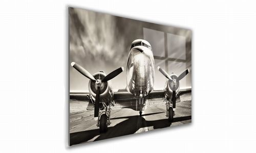 OBRAZ NA SZKLE PROSTOKĄTNY 100x70cm 134 Samolot na Arena.pl