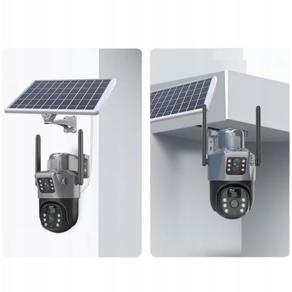 ZEWNĘTRZNA KAMERA SOLARNA 4K DWA OBIEKTYWY 4G KARTA SIM 8MP APLIKACJA zdjęcie 3