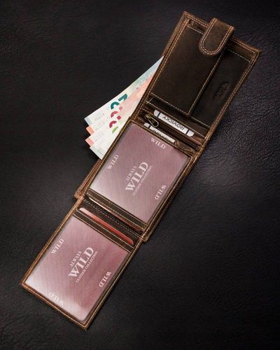 duży portfel męski ze skóry naturalnej zapinany na zatrzask - always wild na Arena.pl