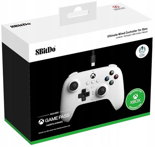 Gamepad 8BitDo Ultimate Wired Hall Effect Biały do PC Xbox Series Xbox One na Arena.pl