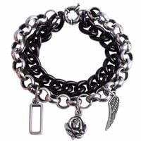 bransoletka łańcuch figaro 20 cm (b22/men/44ag cz)