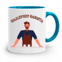Dla Baristy Baristki Kawiarki Kubek Błękitny Z Nadrukiem Ze Zdjęciem