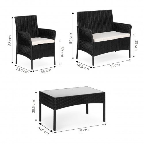 ZESTAW MEBLI OGRODOWYCH MULTIGARDEN RATAN 4 OSOBY SZKŁO HARTOWANE na Arena.pl