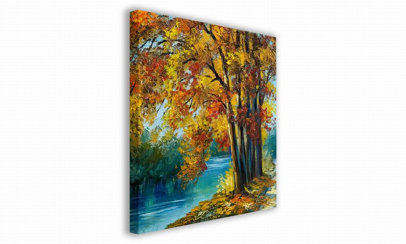 OBRAZ NA PŁÓTNIE 071 Nad rzeką 50x50cm zdjęcie 1