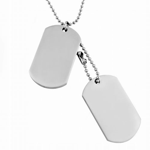 Nieśmiertelnik Z Grawerem Ze Stali Męski Podwójny Z Łańcuszkiem I Pudełkiem na Arena.pl