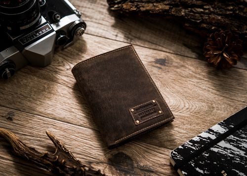 portfel męski z retro skóry nubukowej - peterson na Arena.pl