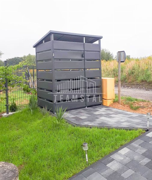 Wiata śmietnikowa spad tył 1,5x05m antracyt TS503 zdjęcie 2