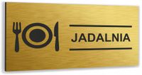 Tabliczka JADALNIA TWÓJ TEKST NAPIS Tablica nierdzewna informacyjna ZŁOTA