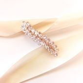 SPINKA ślubna złota cyrkonie LISTKI elegancka klasyk do UPIĘCIA KOKONET 4-0160