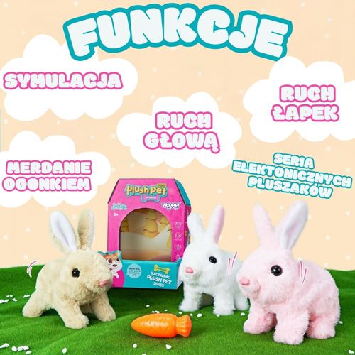 WOOPIE Króliczek Ineraktywny Pluszak z Marchewką Biały na Arena.pl