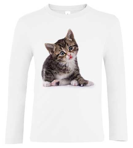 Bluzka tshirt z długim rękawem Kot zdjęcie 1