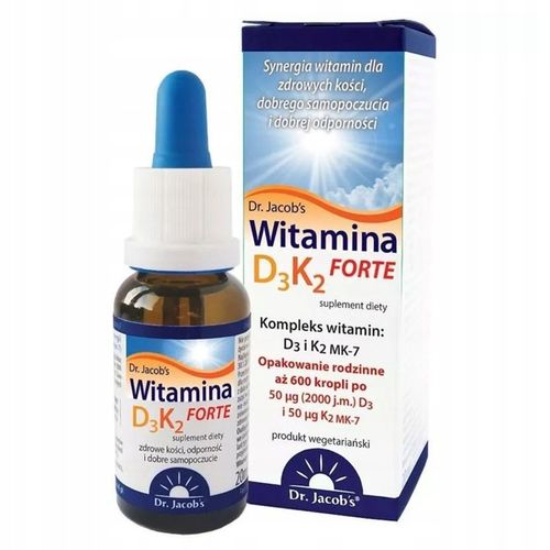 Dr Jacobs Witamina D3 + K2 Forte 20 ml D3 K2 MK-7 kompleks na Arena.pl