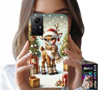 ETUI DO XIAOMI NOTE 12S 4G - RENIFER, WZORY BOŻONARODZENIOWE + SZKŁO